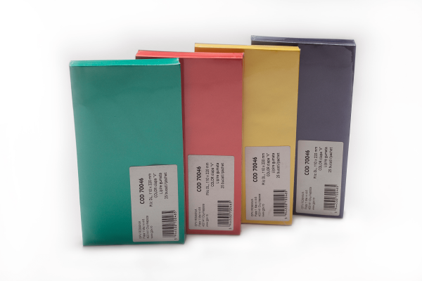 DL, 25 colored envelopes, gummed, offset, 80 g/sm, 70046